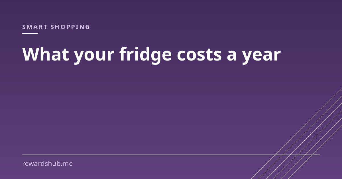 Cover graphic reading 'What your fridge costs a year' in the Rewards Hub smart shopping section.